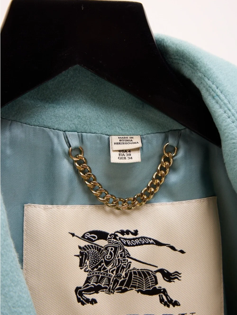 Burberry Soft Blue Cashmere Sandringham Coat - Picture 5 of 10